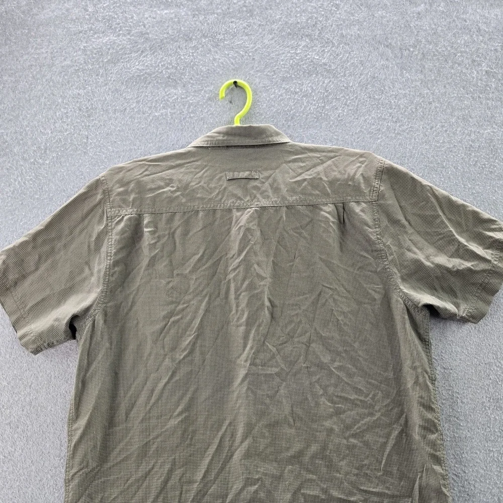 The North Face Men Button Up Shirt L Green Check Outdoor‎ Gorpcore Short
